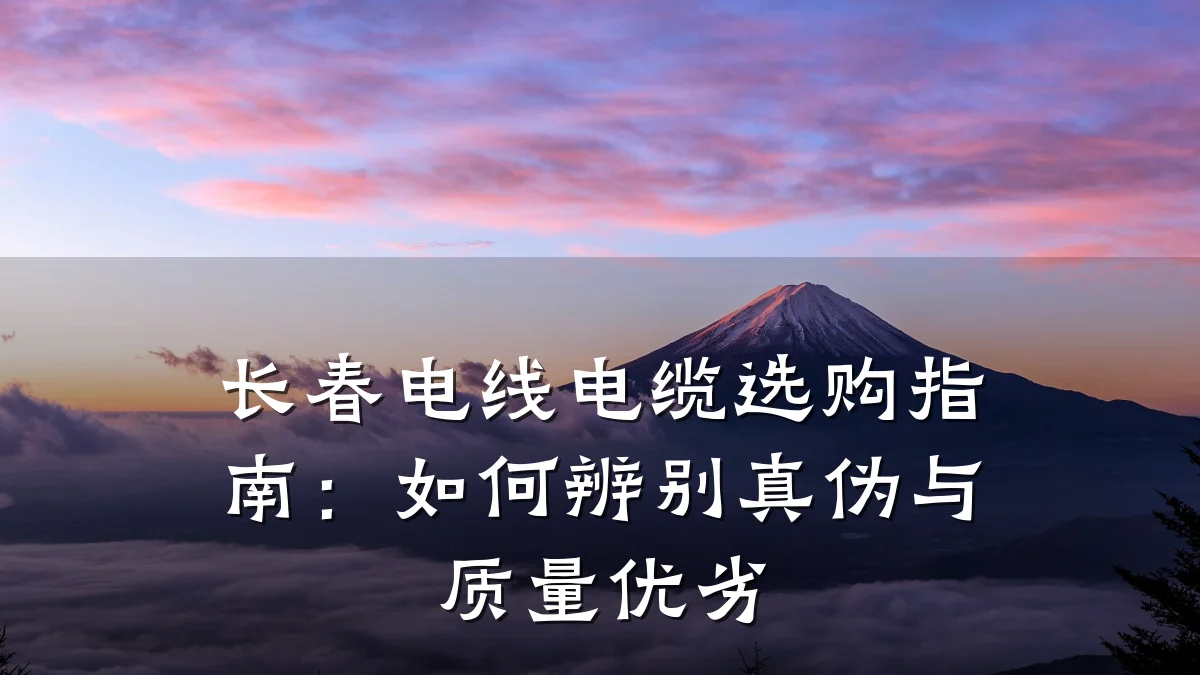 长春电线电缆选购指南：如何辨别真伪与质量优劣