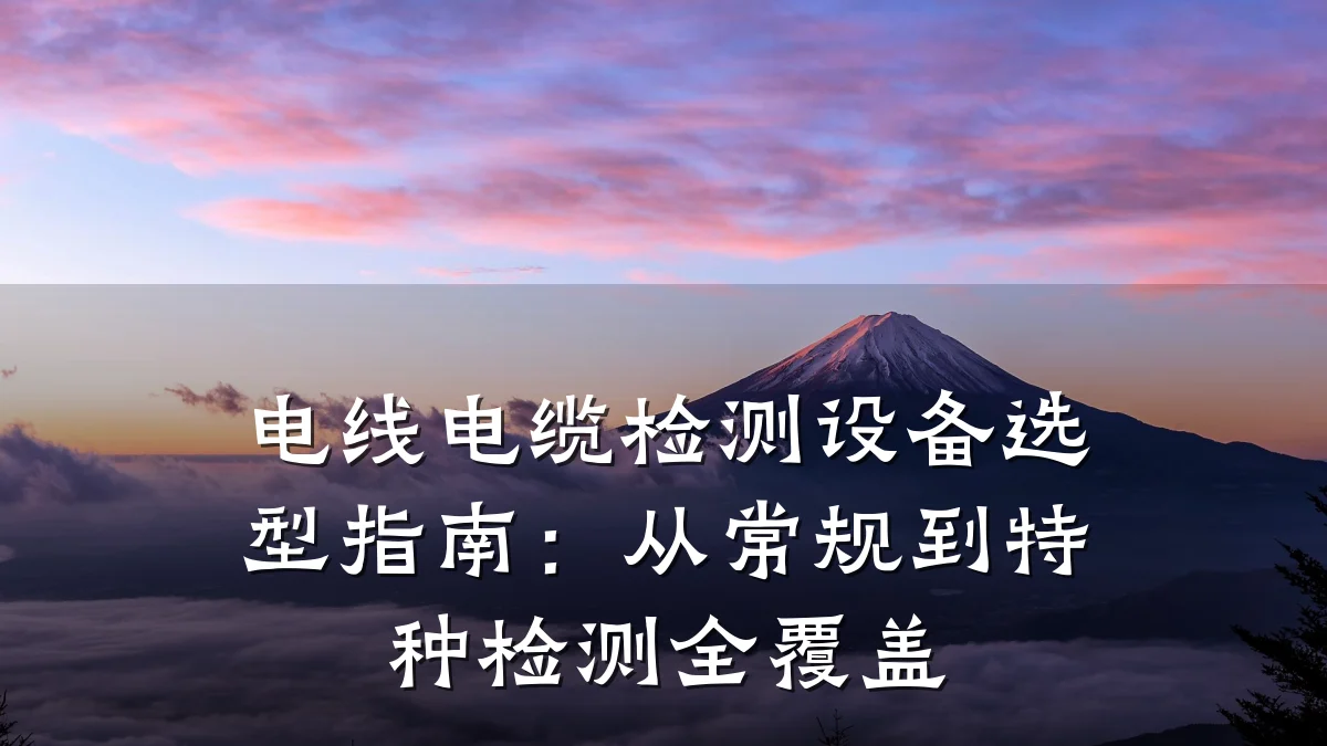 电线电缆检测设备选型指南：从常规到特种检测全覆盖