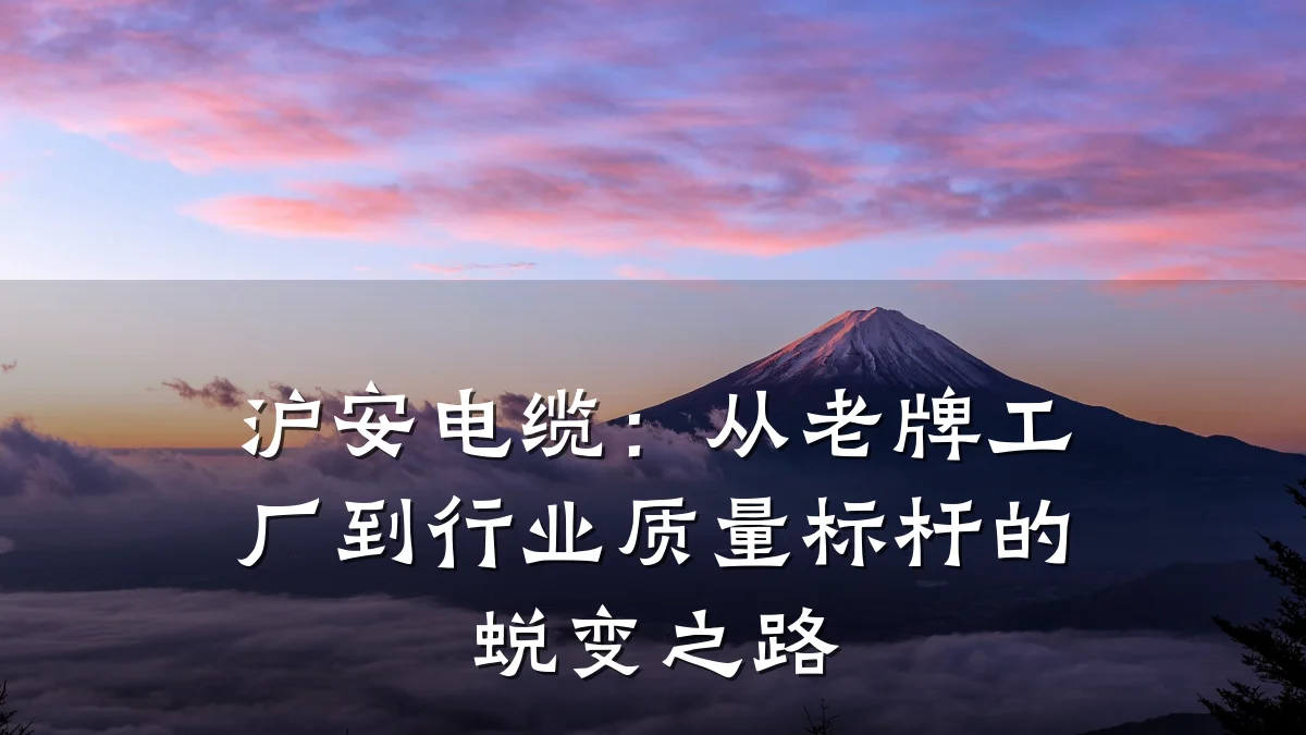 沪安电缆:从老牌工厂到行业质量标杆的蜕变之路