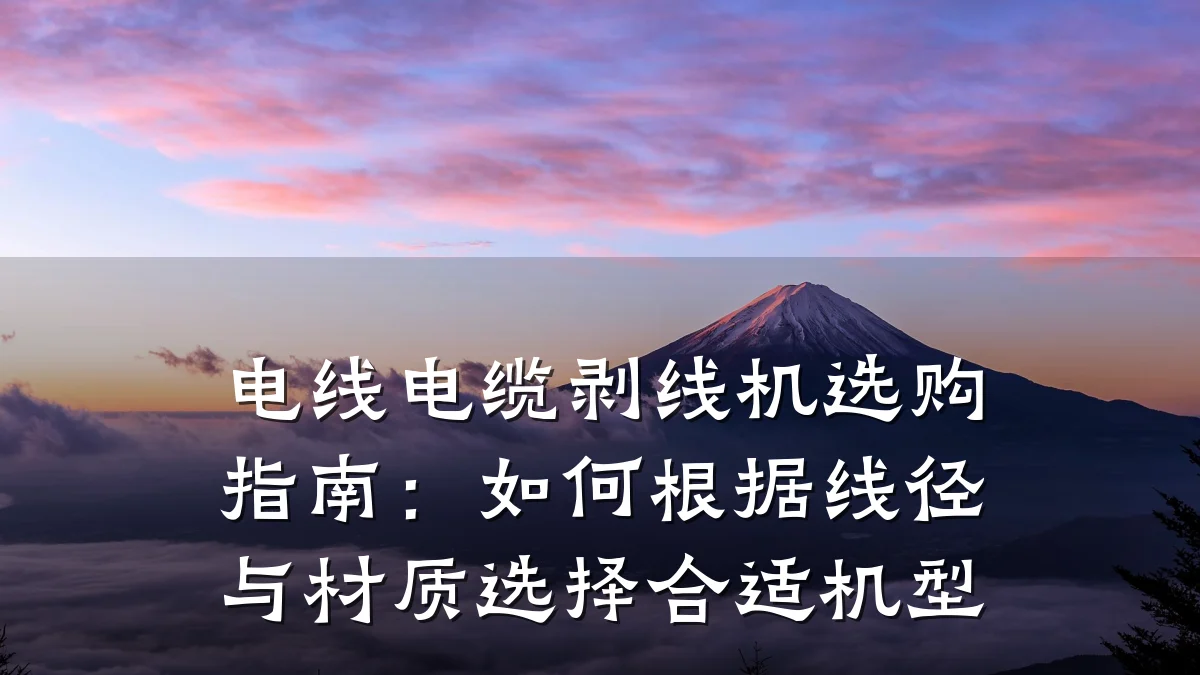 电线电缆剥线机选购指南:如何根据线径与材质选择合适机型