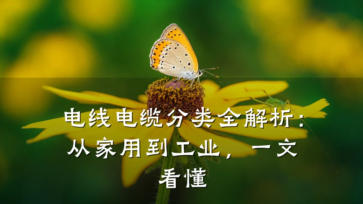 电线电缆分类全解析：从家用到工业，一文看懂