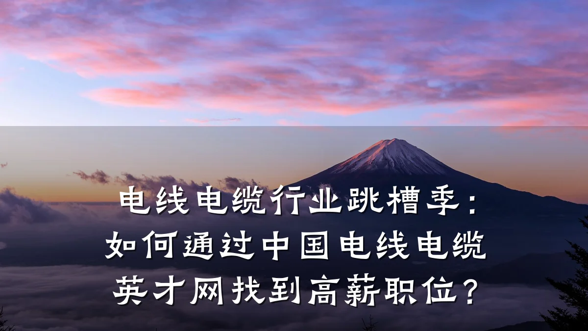 电线电缆行业跳槽季:如何通过中国电线电缆英才网找到高薪职位?