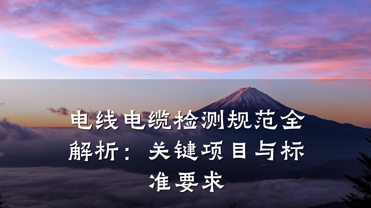 电线电缆检测规范全解析:关键项目与标准要求