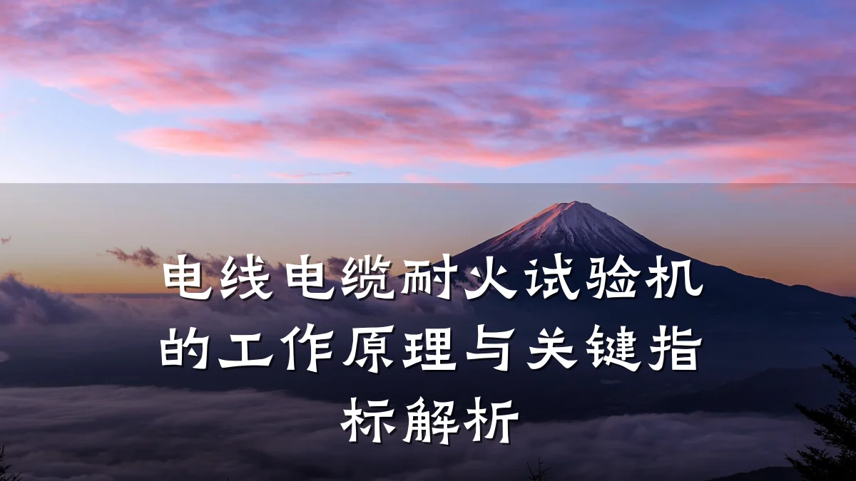 电线电缆耐火试验机的工作原理与关键指标解析