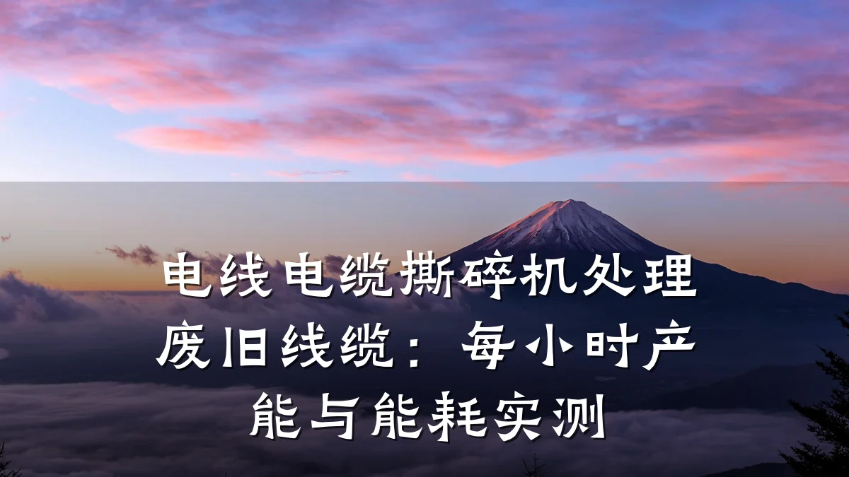 电线电缆撕碎机处理废旧线缆:每小时产能与能耗实测