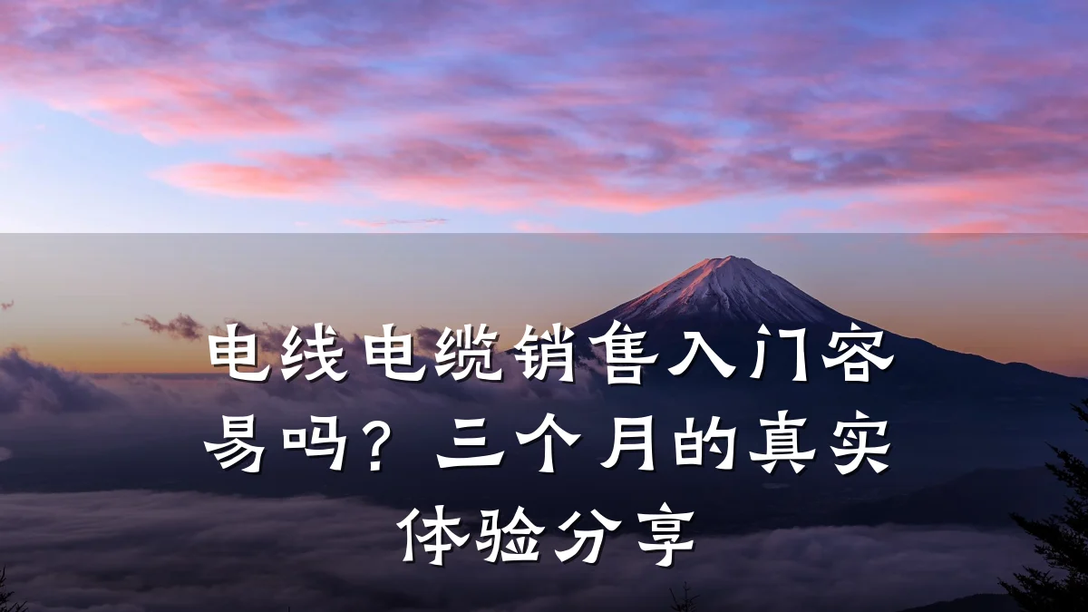 电线电缆销售入门容易吗?三个月的真实体验分享