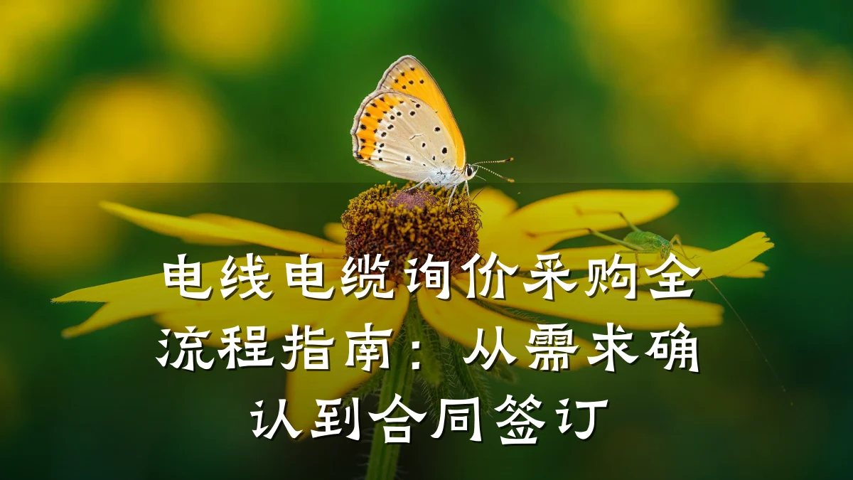 电线电缆询价采购全流程指南：从需求确认到合同签订
