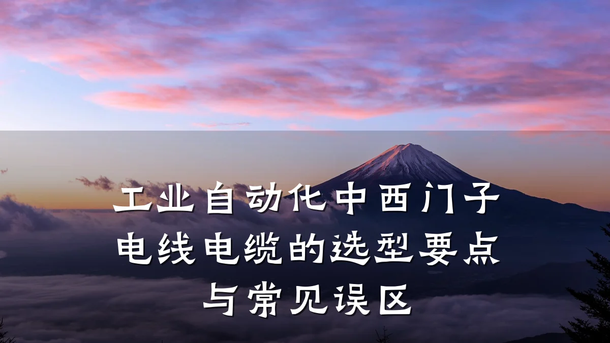 工业自动化中西门子电线电缆的选型要点与常见误区