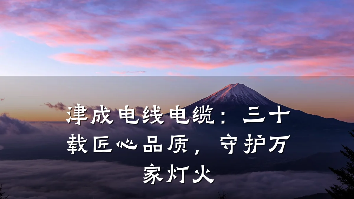 津成电线电缆:三十载匠心品质,守护万家灯火