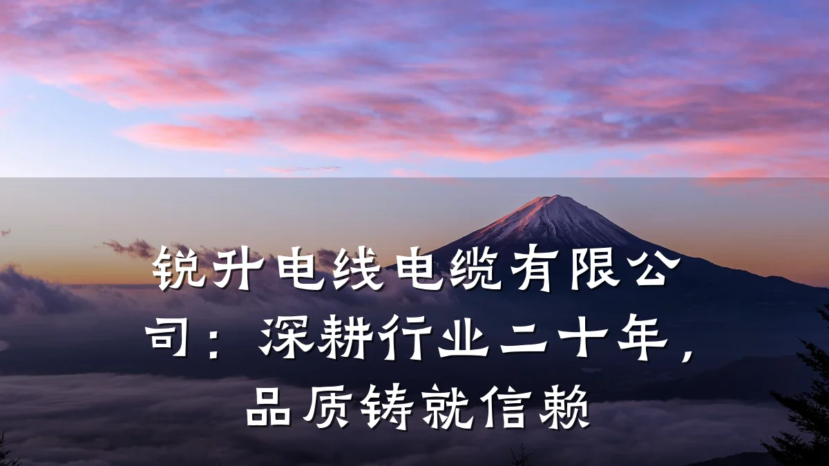 锐升电线电缆有限公司：深耕行业二十年，品质铸就信赖