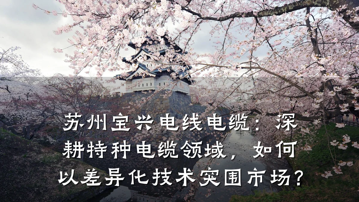 苏州宝兴电线电缆：深耕特种电缆领域，如何以差异化技术突围市场？