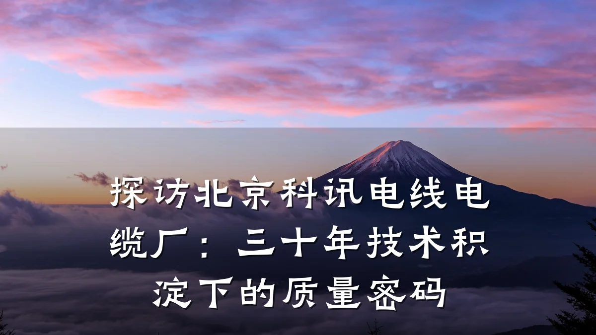 探访北京科讯电线电缆厂:三十年技术积淀下的质量密码