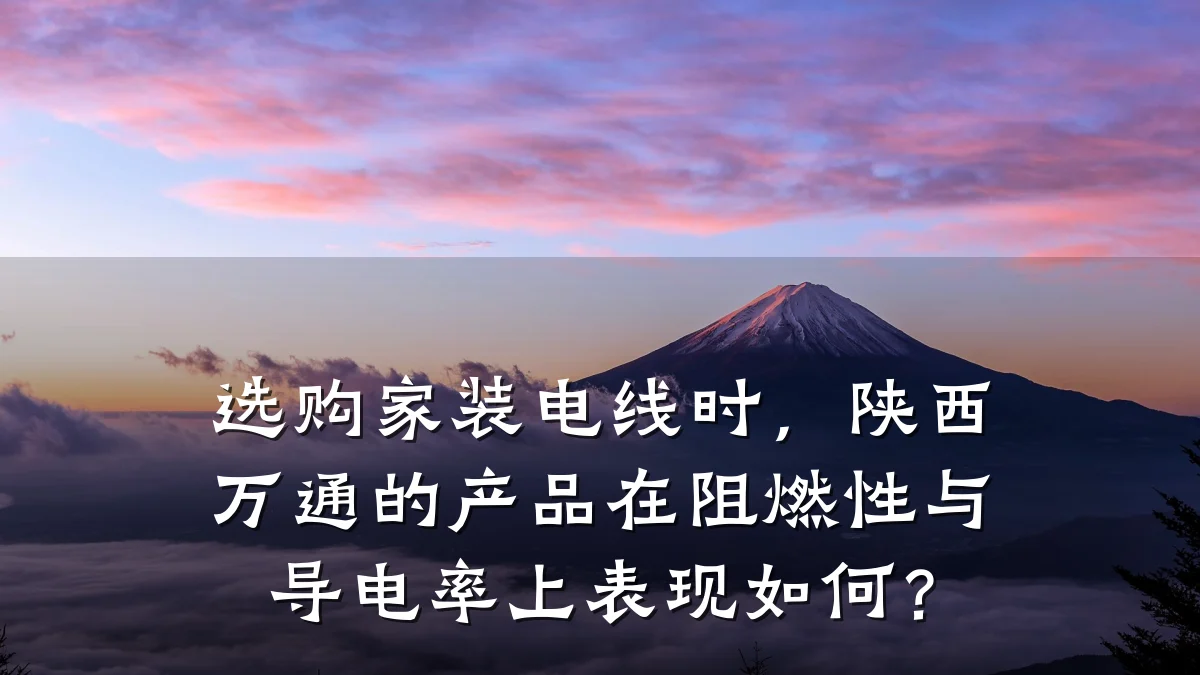 选购家装电线时,陕西万通的产品在阻燃性与导电率上表现如何?