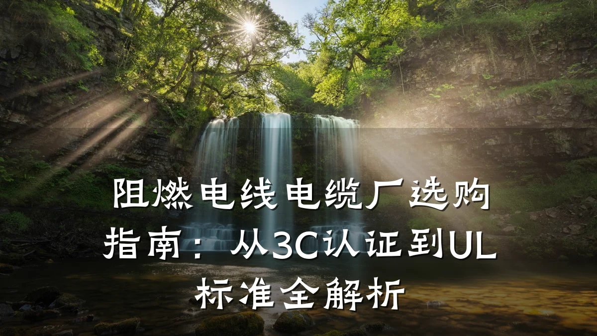 阻燃电线电缆厂选购指南：从3C认证到UL标准全解析